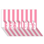 Vertical Stripes - White and Flamingo Pink BEST BRO 3D Greeting Card (8x4)