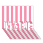Vertical Stripes - White and Flamingo Pink HOPE 3D Greeting Card (7x5)