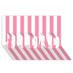Vertical Stripes - White and Flamingo Pink #1 DAD 3D Greeting Card (8x4)