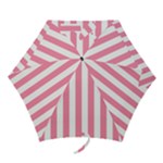 Vertical Stripes - White and Flamingo Pink Mini Umbrella