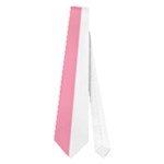Vertical Stripes - White and Flamingo Pink Necktie (One Side)