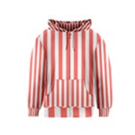 Vertical Stripes - White and Pastel Red Kid s Zipper Hoodie