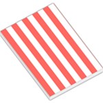 Vertical Stripes - White and Pastel Red Large Memo Pads