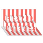 Vertical Stripes - White and Pastel Red Best Wish 3D Greeting Card (8x4)