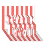 Vertical Stripes - White and Pastel Red THANK YOU 3D Greeting Card (7x5)
