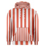 Vertical Stripes - White and Tomato Red Men s Pullover Hoodie