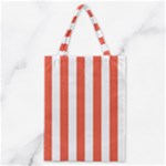 Vertical Stripes - White and Tomato Red Classic Tote Bag
