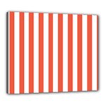 Vertical Stripes - White and Tomato Red Canvas 24  x 20  (Stretched)