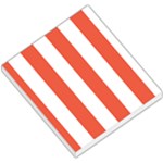 Vertical Stripes - White and Tomato Red Small Memo Pads