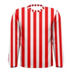 Vertical Stripes - White and Red Men s Long Sleeve T-shirt