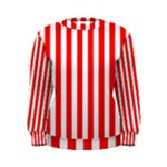 Vertical Stripes - White and Red Women s Sweatshirt