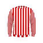 Vertical Stripes - White and Red Kid s Sweatshirt