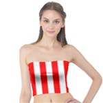 Vertical Stripes - White and Red Tube Top
