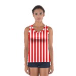 Vertical Stripes - White and Red Women s Sport Tank Top
