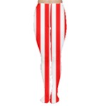 Vertical Stripes - White and Red Women s Tights