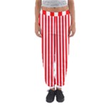 Vertical Stripes - White and Red Women s Jogger Sweatpants