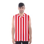 Vertical Stripes - White and Red Men s Basketball Tank Top