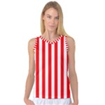Vertical Stripes - White and Red Women s Basketball Tank Top