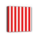 Vertical Stripes - White and Red Mini Canvas 4  x 4  (Stretched)