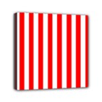 Vertical Stripes - White and Red Mini Canvas 6  x 6  (Stretched)