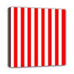 Vertical Stripes - White and Red Mini Canvas 8  x 8  (Stretched)