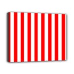 Vertical Stripes - White and Red Canvas 10  x 8  (Stretched)