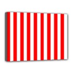 Vertical Stripes - White and Red Canvas 16  x 12  (Stretched)