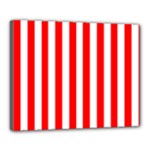 Vertical Stripes - White and Red Canvas 20  x 16  (Stretched)