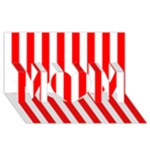 Vertical Stripes - White and Red MOM 3D Greeting Card (8x4)