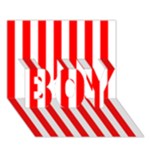 Vertical Stripes - White and Red BOY 3D Greeting Card (7x5)