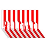 Vertical Stripes - White and Red #1 DAD 3D Greeting Card (8x4)