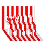 Vertical Stripes - White and Red You Did It 3D Greeting Card (7x5)