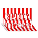 Vertical Stripes - White and Red Happy New Year 3D Greeting Card (8x4)