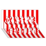 Vertical Stripes - White and Red Congrats Graduate 3D Greeting Card (8x4)