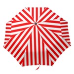 Vertical Stripes - White and Red Folding Umbrella