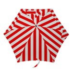 Vertical Stripes - White and Red Mini Umbrella