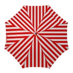Vertical Stripes - White and Red Golf Umbrella