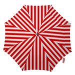 Vertical Stripes - White and Red Hook Handle Umbrella (Small)
