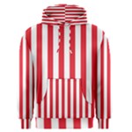 Vertical Stripes - White and Alizarin Red Men s Pullover Hoodie