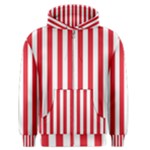 Vertical Stripes - White and Alizarin Red Men s Zipper Hoodie