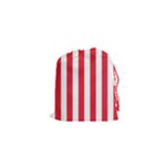 Vertical Stripes - White and Alizarin Red Drawstring Pouch (XS)