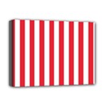 Vertical Stripes - White and Alizarin Red Deluxe Canvas 16  x 12  (Stretched)