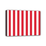 Vertical Stripes - White and Alizarin Red Mini Canvas 7  x 5  (Stretched)