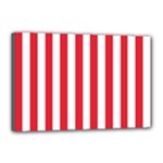 Vertical Stripes - White and Alizarin Red Canvas 18  x 12  (Stretched)