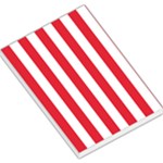 Vertical Stripes - White and Alizarin Red Large Memo Pads