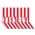 Vertical Stripes - White and Alizarin Red BEST SIS 3D Greeting Card (8x4)