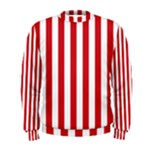 Vertical Stripes - White and Fire Engine Red Men s Sweatshirt