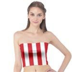 Vertical Stripes - White and Fire Engine Red Tube Top