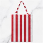 Vertical Stripes - White and Fire Engine Red Classic Tote Bag