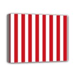 Vertical Stripes - White and Fire Engine Red Deluxe Canvas 14  x 11  (Stretched)